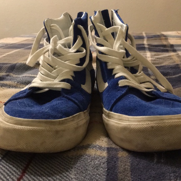 Blue Sued Vans High Top - Picture 2 of 5